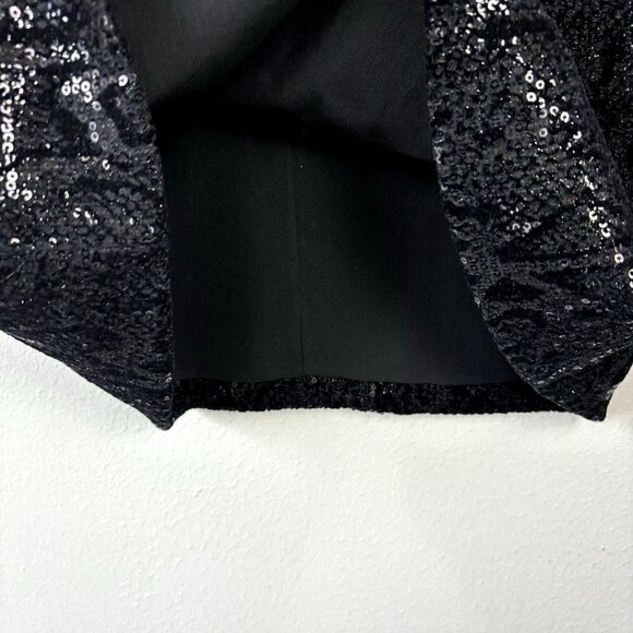 Alice + Olivia Black Sequin Snakeskin Mini Dress S - Picture 4 of 9